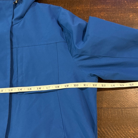 Pendleton Blue Hooded Rain Jacket Plaid Lined Softshell Zip Front Size L - Picture 8 of 9